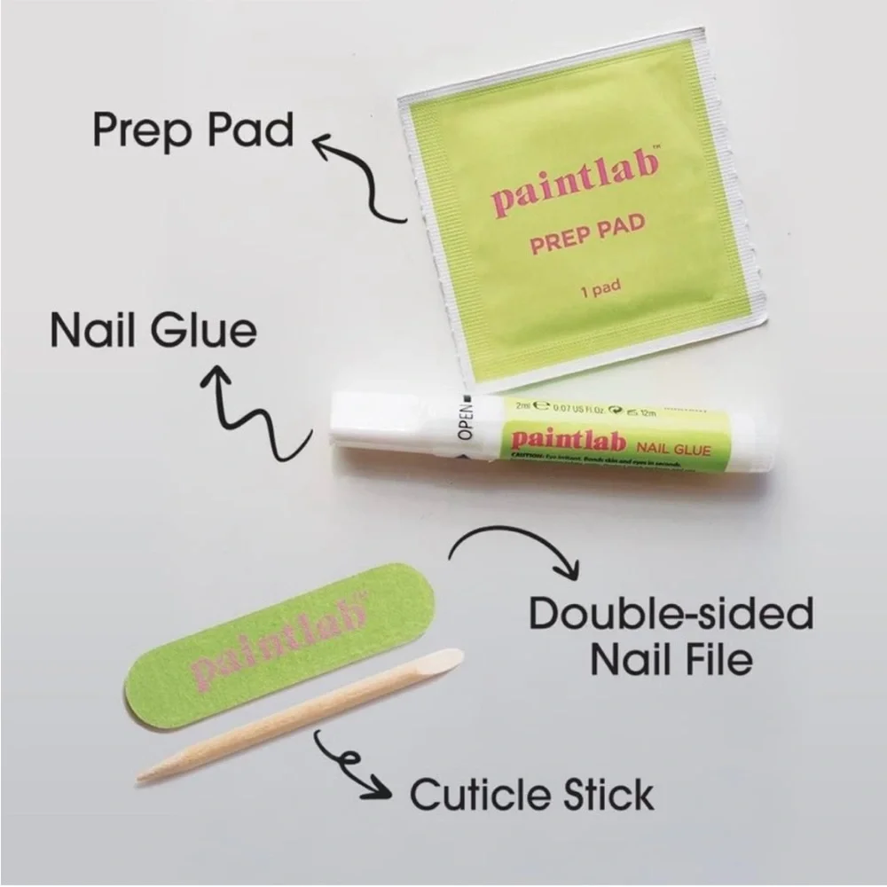 PaintLab Avocado Glitter Short Almond Shaped Press On Nails